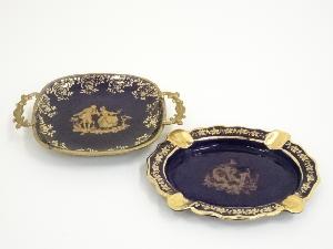 Limoges リモージュ　アッシュトレイ＆ハンドル付プレート2点